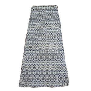 The Limited Skirt Womens Size XS Black Yellow Geometric Pull On Stretch Maxi